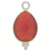 Dije gota facetada con bolitas 16x9mm Plata 925 - imitación Cornalina|raw }}