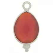 Dije gota facetada con bolitas 16x9mm Plata 925 - imitación Cornalina