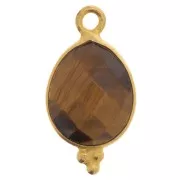 Dije gota facetada con bolitas 16x9mm - Plata de ley 925 Chapado de oro- Oeil de ti