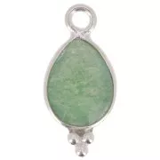 Dije facetado con Bolas Pequeñas 14x7 mm Plata 925 - Aventurine x1