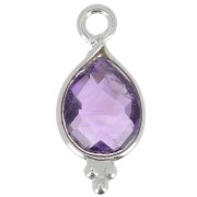 Dije facetado con Bolas Pequeñas 14x7 mm Plata 925 - Amethyste x1|raw }}
