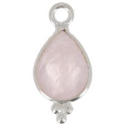 Dije facetado con Bolas Pequeñas 14x7 mm Plata 925 - Quartz rose x1|raw }}