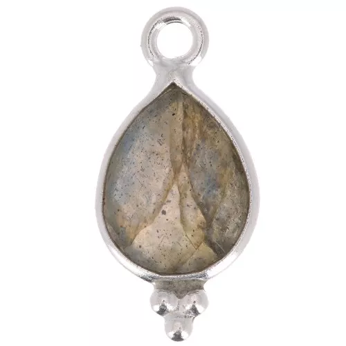 Dije facetado con Bolas Pequeñas 14x7 mm Plata 925 - Labradorite