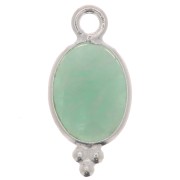 Dije facetado con Bolas Pequeñas 14x7 mm Plata 925 - Amazonite x1