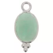 Dije facetado con Bolas Pequeñas 14x7 mm Plata 925 - Amazonite x1