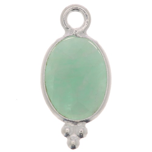Dije facetado con Bolas Pequeñas 14x7 mm Plata 925 - Amazonite x1