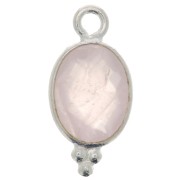 Dije facetado con Bolas Pequeñas 14x7 mm Plata 925 - Quartz rose x1|raw }}