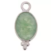 Dije facetado con Bolas Pequeñas 14x7 mm Plata 925 - Aventurine x1