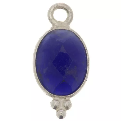 Dije facetado con Bolas Pequeñas 14x7 mm Plata 925 - Sodalite x1