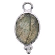 Dije facetado con Bolas Pequeñas 14x7 mm Plata 925 - Labradorite x1|raw }}