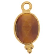 Dije facetado con Bolas Pequeñas14x7mm Plata 925 Chapado de oro- Oeil de tig|raw }}