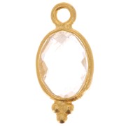 Dije facetado con Bolas Pequeñas 14x7mm Plata 925 Chapado de oroCristal de ro