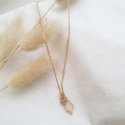 Dije facetado con Bolas Pequeñas 14x7 mm - Plata 925 Chapado en Oro - Sodalita