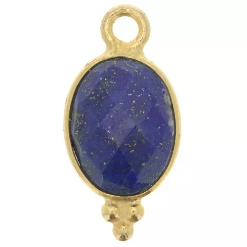Dije facetado con bolas pequeñas 14x7 mm - Plata 925 Chapado en Oro - Lapis