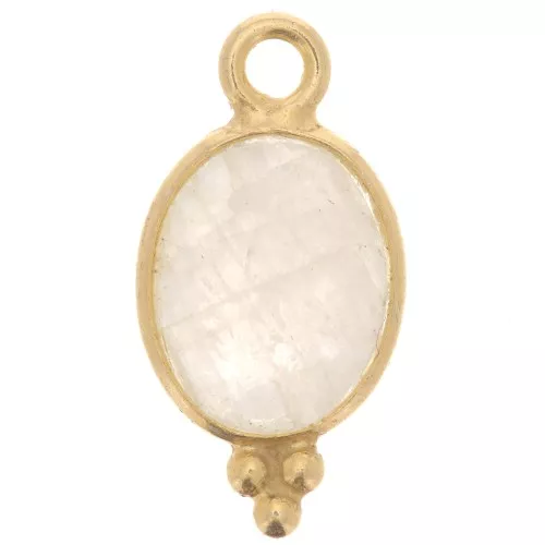 Dije facetado con bolas pequeñas 14x7 mm - Plata 925 Chapado en Oro - Pierre de l