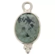 Dije ovalado facetado con bolas pequeñas 14x7 m - Plata 925 - Turquoise Africaine