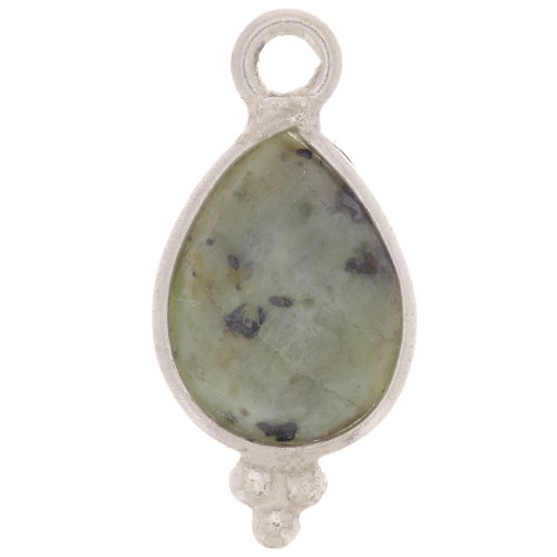 Dije gota facetado con bolas pequeñas 14x7 mm - Turquoise Africaine