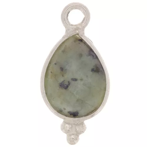 Dije gota facetado con bolas pequeñas 14x7 mm - Turquoise Africaine