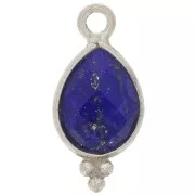 Dije gota facetado con bolas pequeñas 14x7 mm Plata 925 - Lapis lazuli