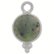 Dije redondo facetado con bolas pequeñas 7 mm Plata 925 - Turquoise Africaine|raw }}