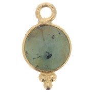 Dije facetado con bolas pequeñas 7 mm Plata 925 Chapado de oroTurquoise