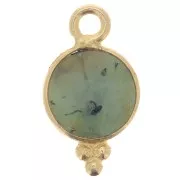 Dije facetado con bolas pequeñas 7 mm Plata 925 Chapado de oroTurquoise