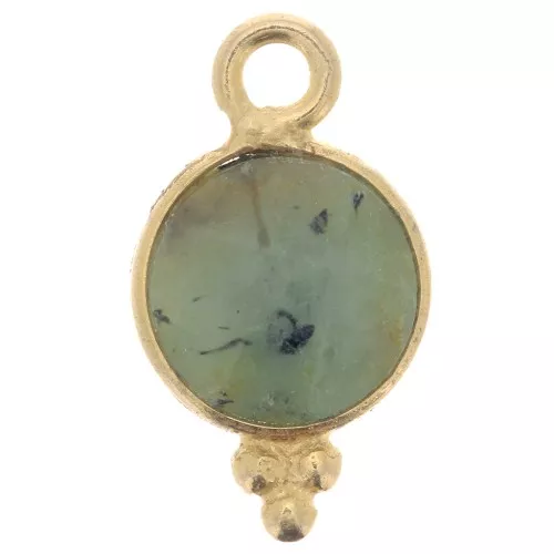Dije facetado con bolas pequeñas 7 mm Plata 925 Chapado de oroTurquoise