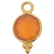 Dije facetado con bolas pequeñas 7 mm Plata 925 Chapado de oro imitación