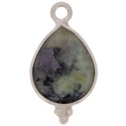 Charm gota facetada con bolitas 16x9 mm Plata 925 - Turquesa africana|raw }}