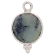 Charm Facetado Redondo con Bolas Pequeñas 9mm - Plata 925 - Turquesa Africana|raw }}