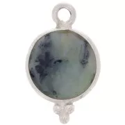 Charm Facetado Redondo con Bolas Pequeñas 9mm - Plata 925 - Turquesa Africana