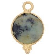 Charm facetado y bolitas 9mm Arg 925 Chapado en Oro Turquesa Africana|raw }}