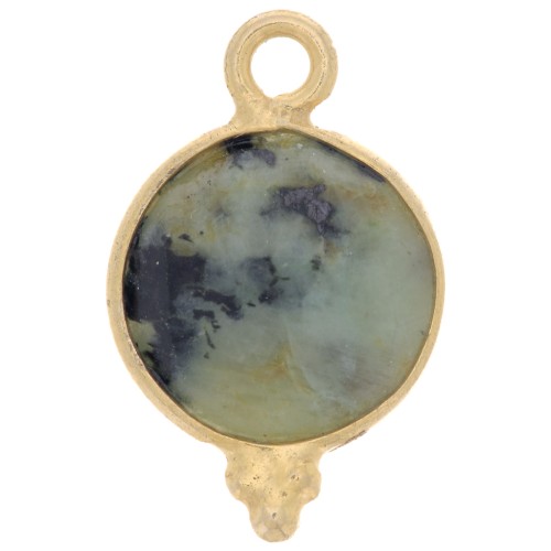 Charm facetado y bolitas 9mm Arg 925 Chapado en Oro Turquesa Africana