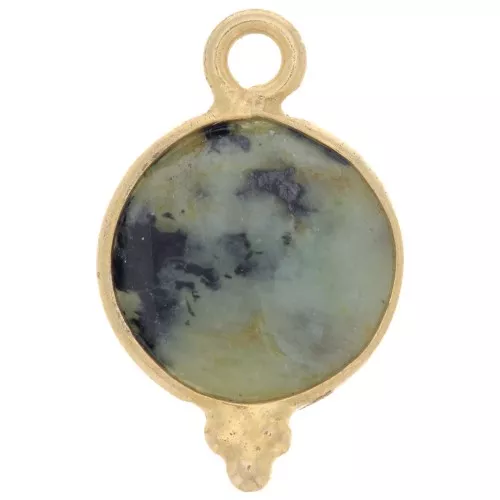 Charm facetado y bolitas 9mm Arg 925 Chapado en Oro Turquesa Africana