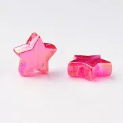 Cuentas de estrella iridiscente - 11 mm - Fucsia AB x50