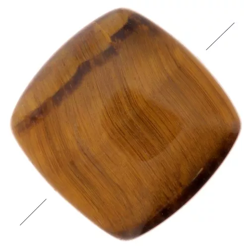 Cuenta cuadrada lisa 8 mm de piedra gema - Oeil de tigre x1