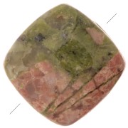 Cuenta cuadrada lisa 8 mm de piedra gema - Unakite x1|raw }}