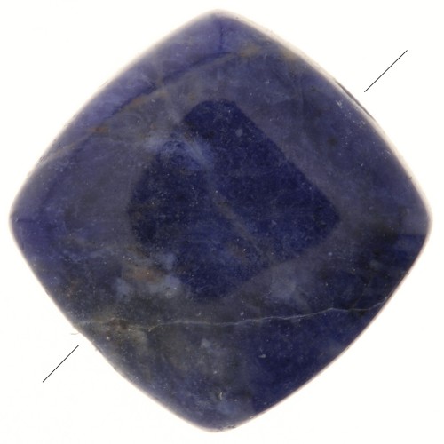 Cuenta cuadrada lisa 8 mm de piedra gema - Sodalite x1