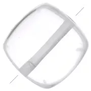 Cuenta cuadrada lisa 8 mm de piedra gema - Cristal de roche x1