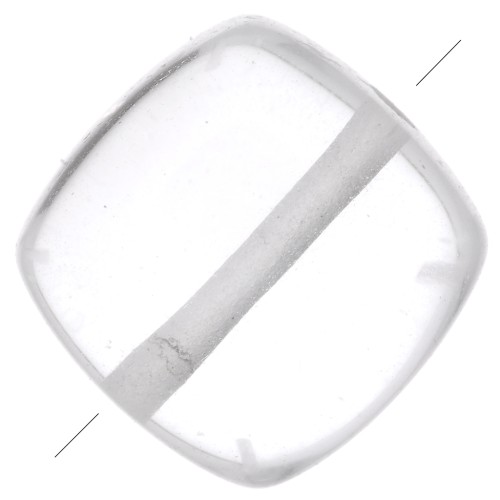 Cuenta cuadrada lisa 8 mm de piedra gema - Cristal de roche x1