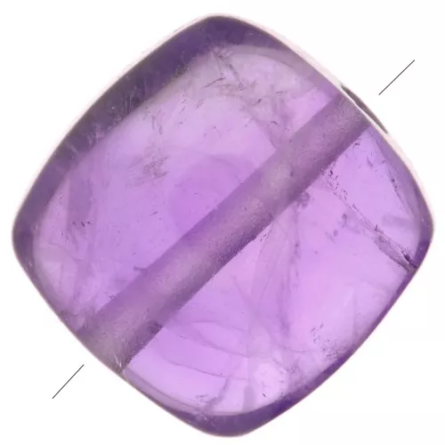 Cuenta cuadrada lisa 8 mm de piedra gema - Amethyste x1