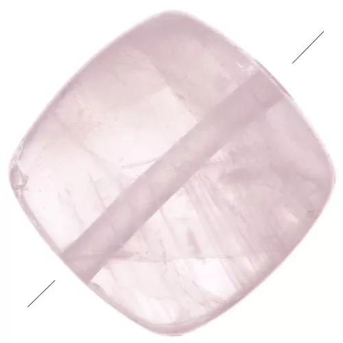 Cuenta cuadrada lisa 8 mm de piedra gema - Quartz rose x1