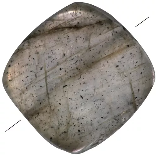 Cuenta cuadrada lisa 8 mm de piedra gema - Labradorite x1