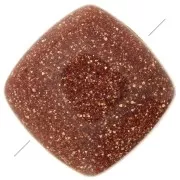 Cuenta cuadrada lisa 8 mm de Gold Stone - Imitation Pierre de soleil x1