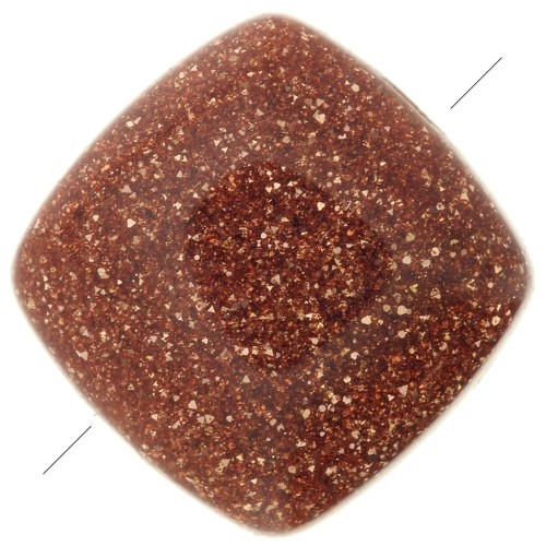 Cuenta cuadrada lisa 8 mm de Gold Stone - Imitation Pierre de soleil x1