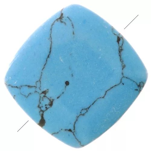 Cuenta cuadrada lisa 8 mm piedra gema tintada - imitation Turquoise x1