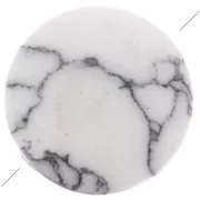Cuenta redonda lisa 8 mm de piedra gema - Howlite x1