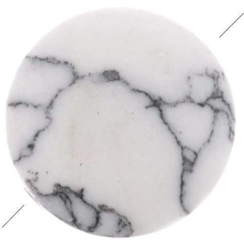 Cuenta redonda lisa 8 mm de piedra gema - Howlite x1