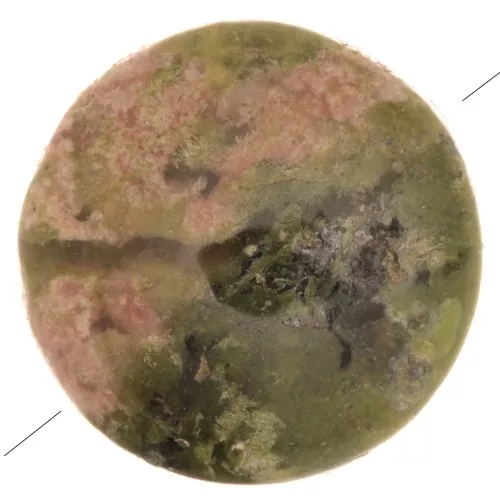 Cuenta redonda lisa 8 mm de piedra gema - Unakite x1