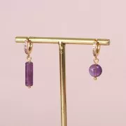 Cuenta redonda lisa 8 mm de piedra gema - Amethyste x1